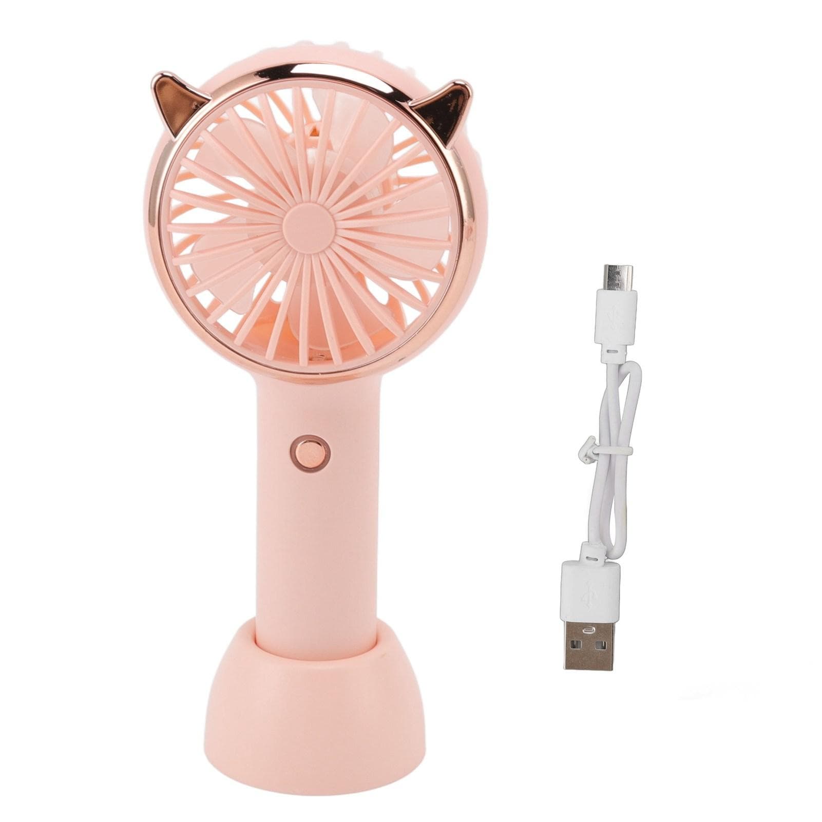 Cat Ears Handheld Fan 3 Levels USB Charging Mini Portable Handheld USB Fan for Outdoor Activities