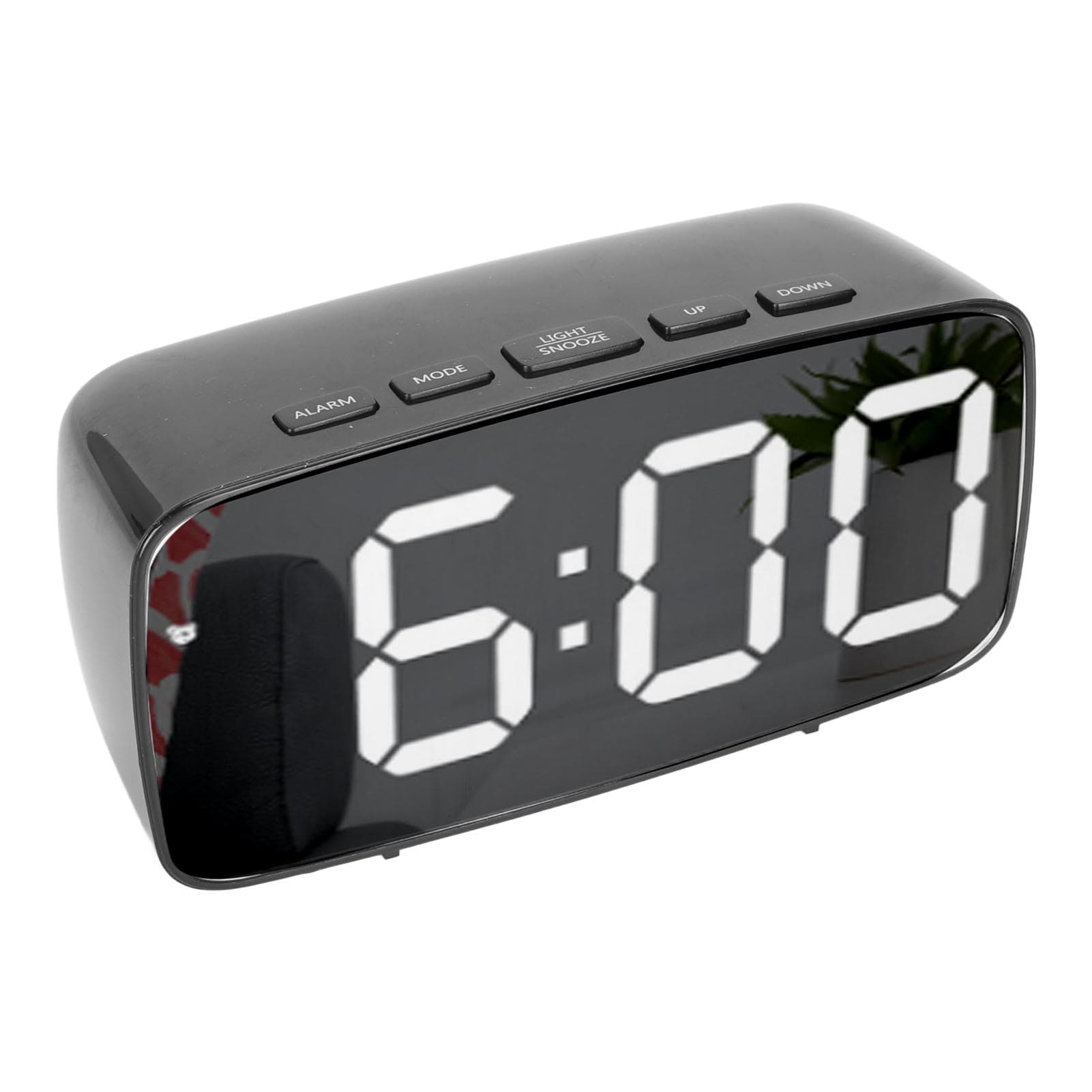 Digital Alarm Clock Large Mirrored LED Display Clock Battery USB Charging Dual Use Electronic Clock