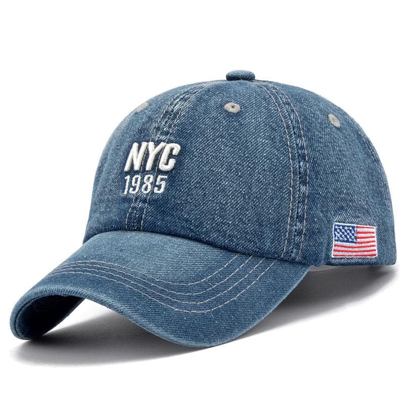Men and Women Cowboy Baseball Cap Embroidery Letters Summer Hip Hop Sports Cap L navy blue