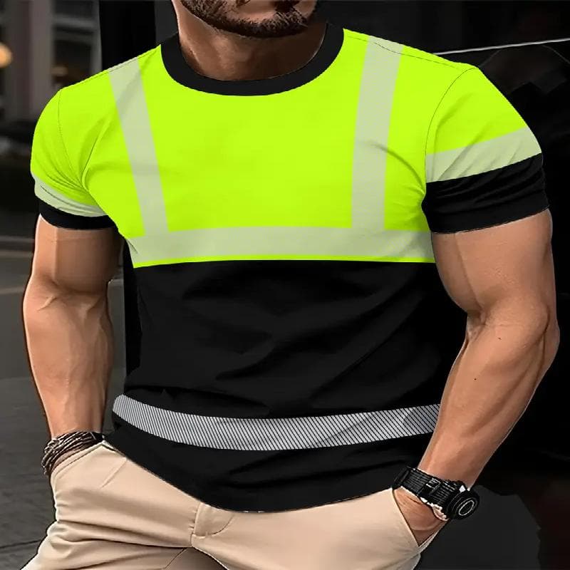 Men's Round Neck Casual Summer Printed Short Sleeved T-shirt Digital Printing Design Breathable and Durable Fabric 6XL