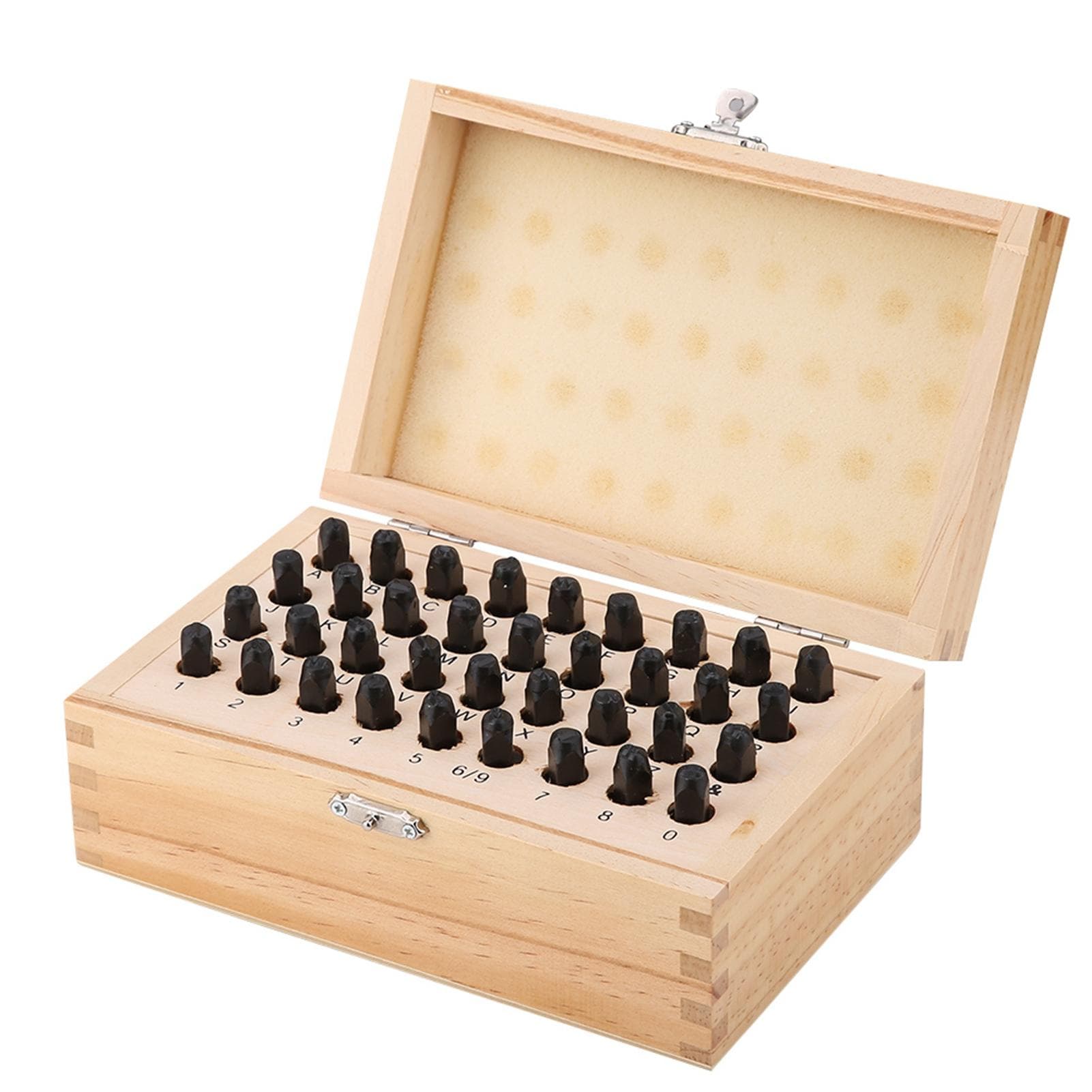 36pcsset 4mm Steel Stamp Punch Set Alphabet Letter & Number Die Tool black