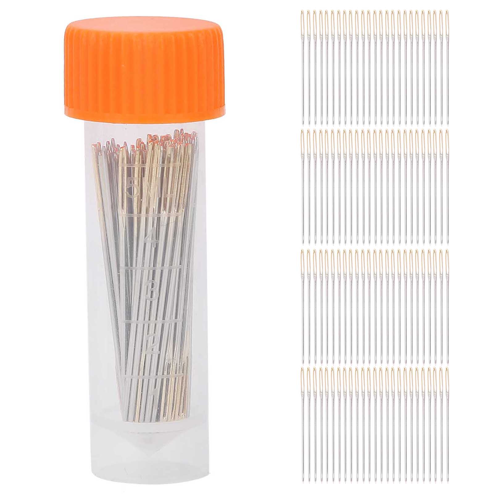 100Pcs Cross Stitch Needles Metal Large Eye Sewing Stitching Embroidery with Storage Box24#