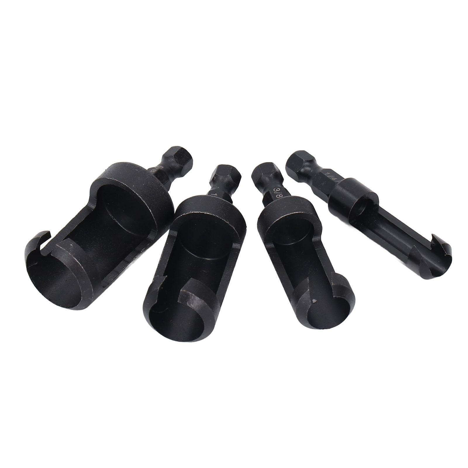 4 Pcs Set Wood Plug Cutter 14in 38in 12in 58in Hex Shank Carbon Steel Plug Cutter Drill Bit Set