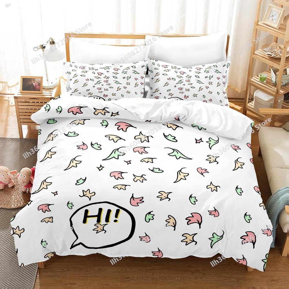 Heartstopper Bedding Set Single Twin Full Queen King Size Bed Set Adult Kid Bedroom Duvetcover Sets 3D Print Anime Maple Le AU Single(140x210cm)
