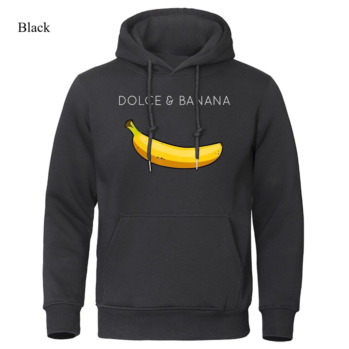Dolce & Banana Cute Printed Men Hoodie Loose Casual Clothing Fashion Warm Fleece Hoodies Personality Street Hip Hop Sweatshirt XL