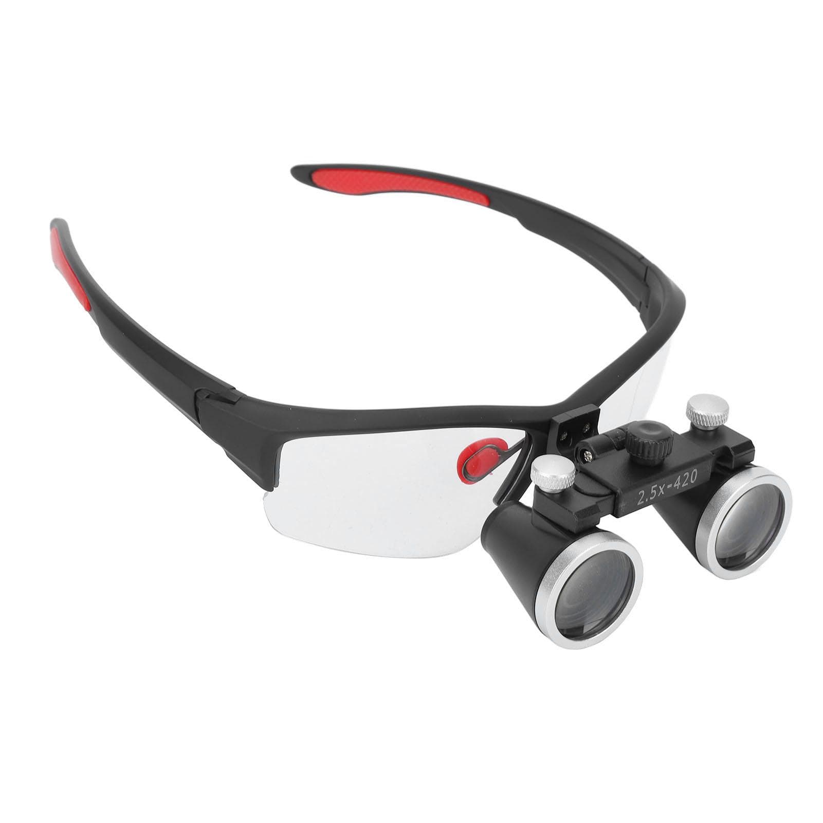 Dental Head Mount Magnifier Multipurpose 2.5X Headband Magnifying Glasses with LED Light 100‑240V US Plug