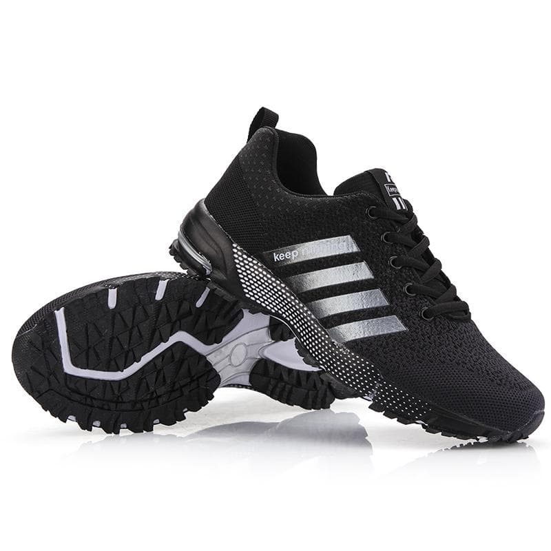 Men's Running Shoes Plus Size 47 Breathable Man Sports Sneakers Lace Up Comfort Casual Walking Shoes Athletic Training Footwear 46 black