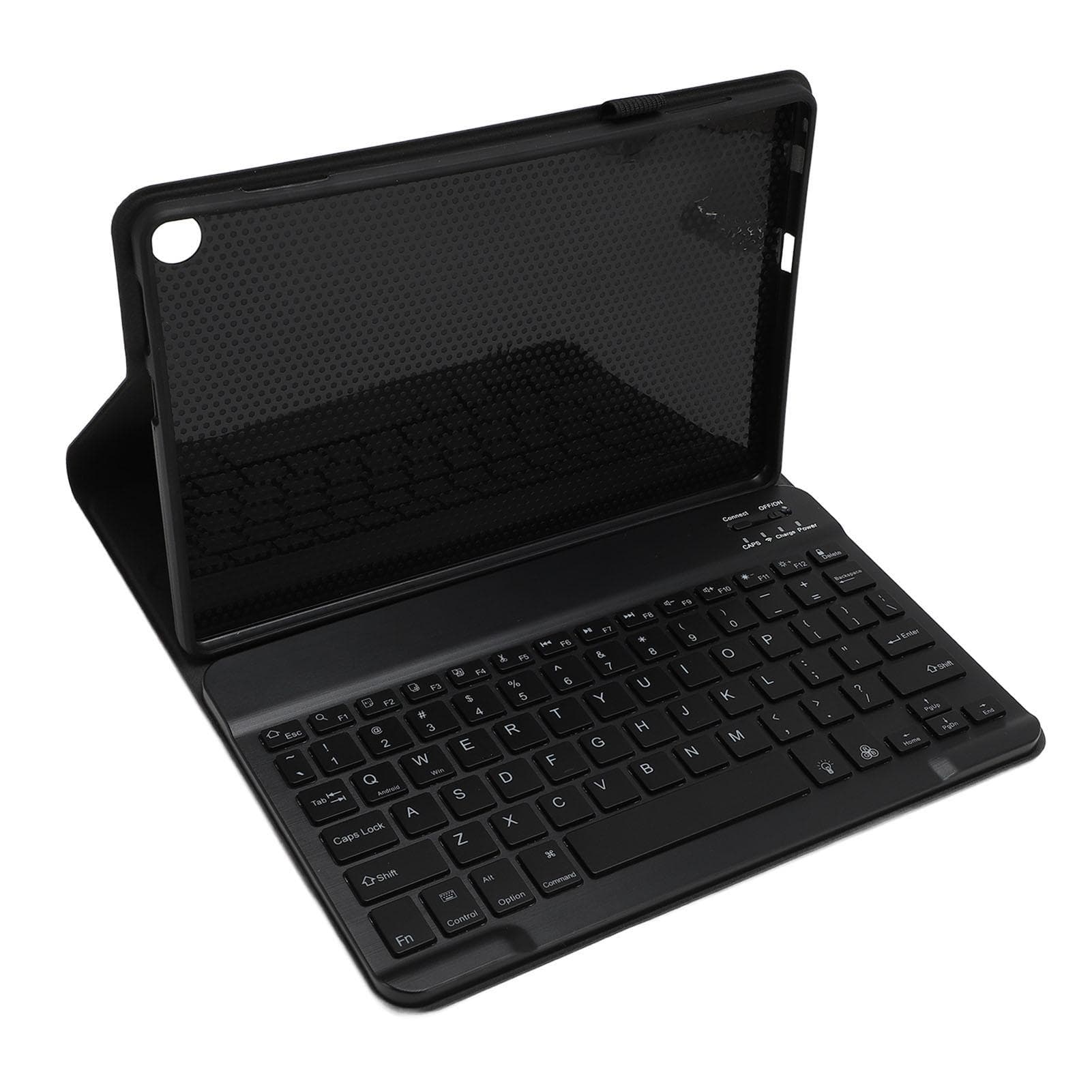 Tablet Case with Removable Wireless Bluetooth Keyboard PU Leather Keyboard Case Travel Portable black