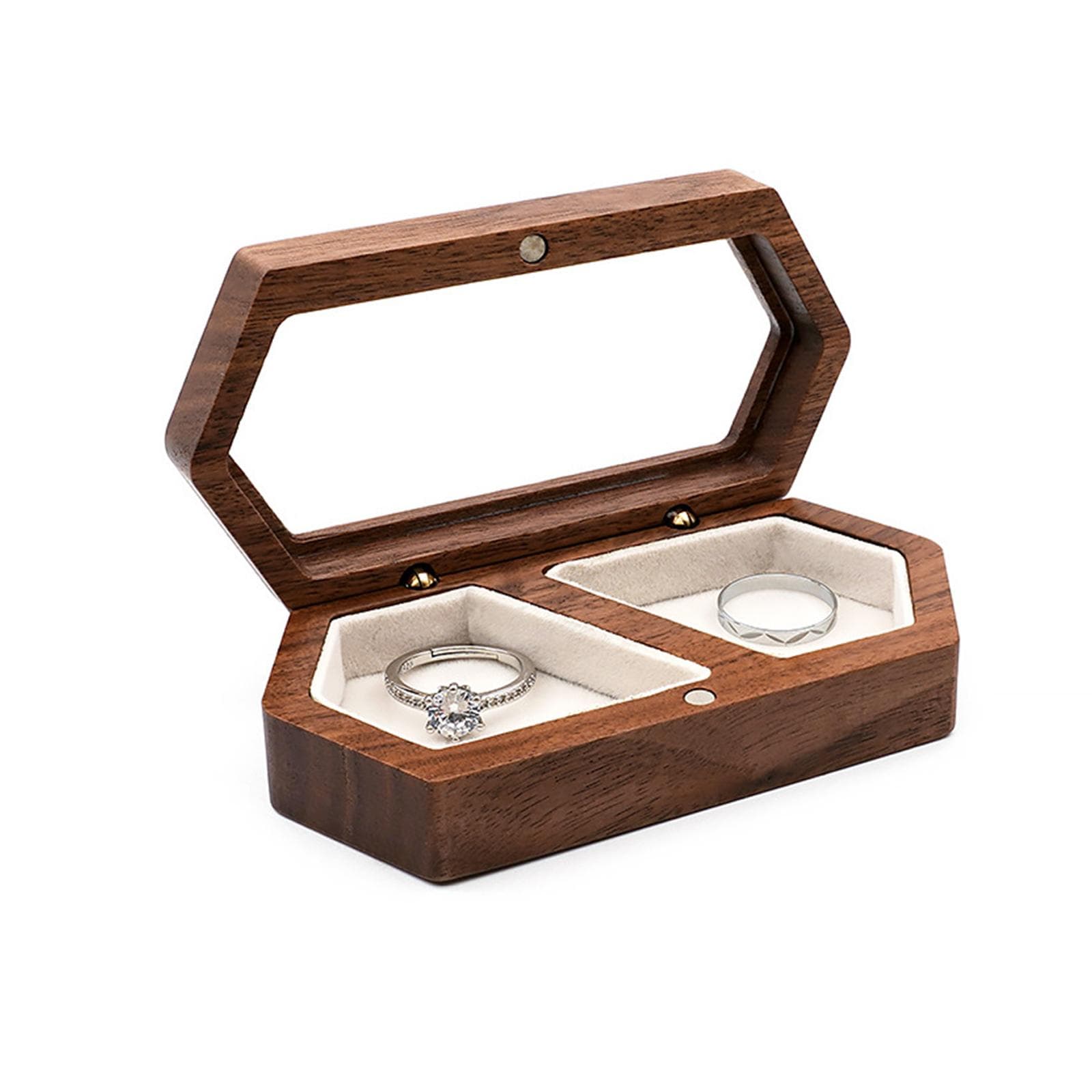 Wooden small jewelry box portable mini travel ring earrings delicate jewelry storage commodity