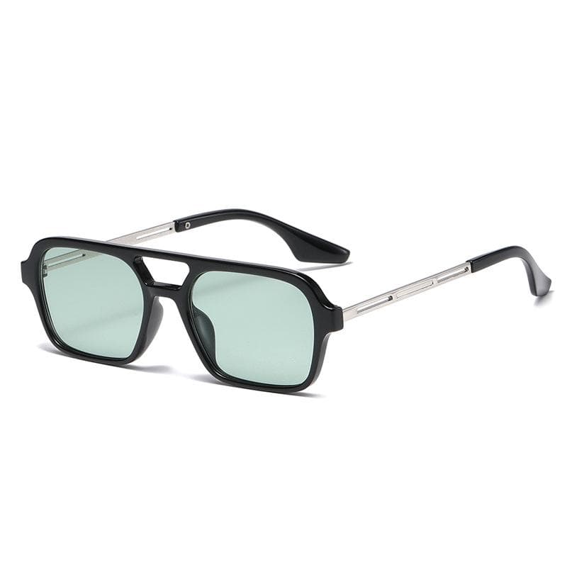 Retro Small Rectangle Sunglasses Women Blue Vintage 90s Double Beam Square UV400 Gafas For Men And Women