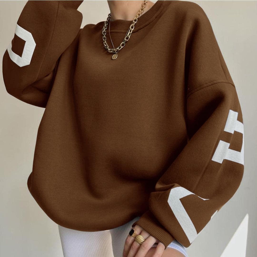 BITCED Women's Casual Fashion Print Thick Top Long Sleeve Hoodie M