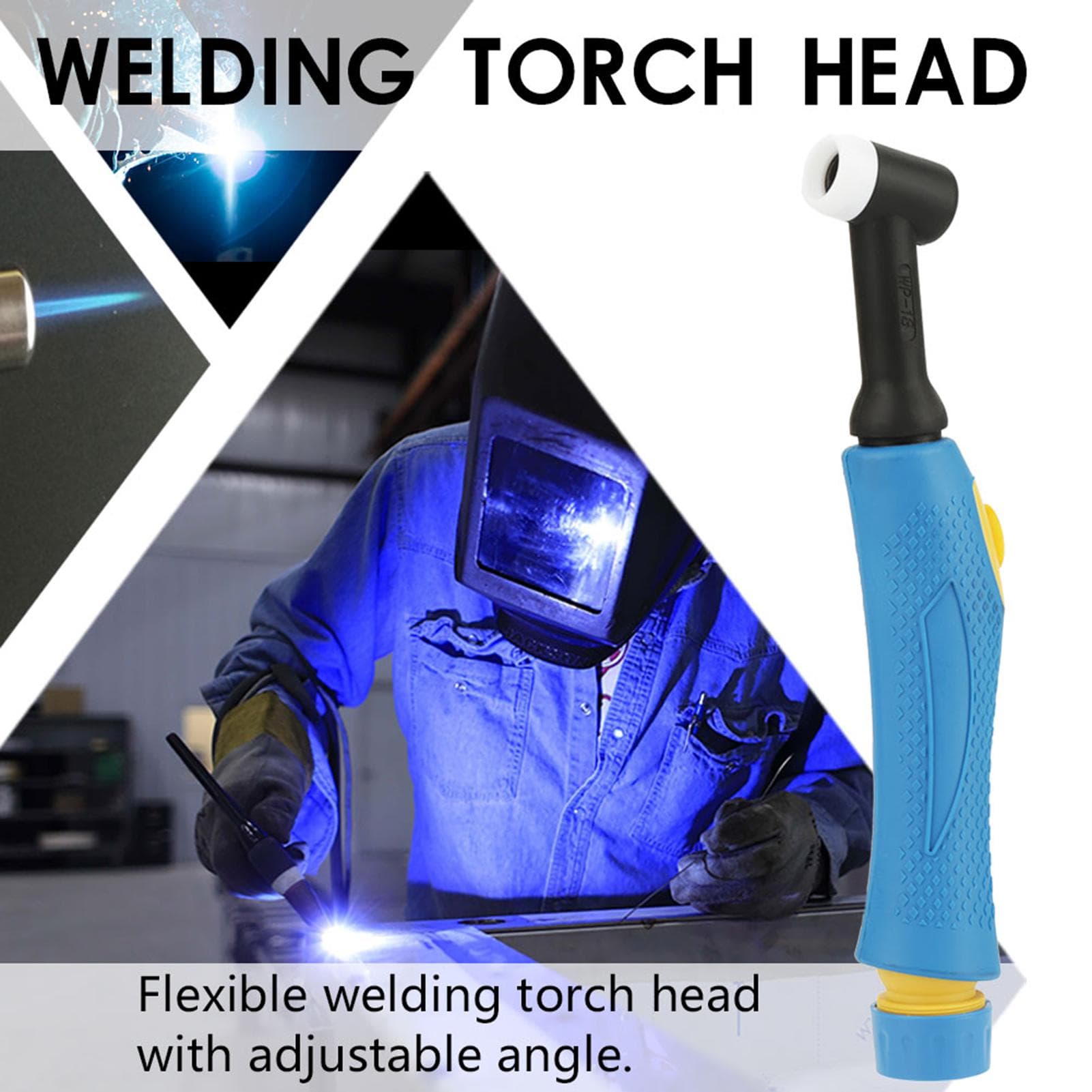 WP18 TIG Welding Torch Water Cooled Flexible Head Body with Switch Button