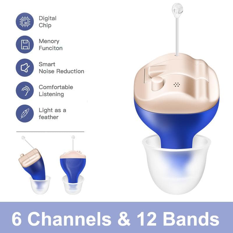 Digital Mini Invisible Hearing Aids Sound Amplifier Listening Device First Aid For Elderly Deafness High Quality brandeis blue