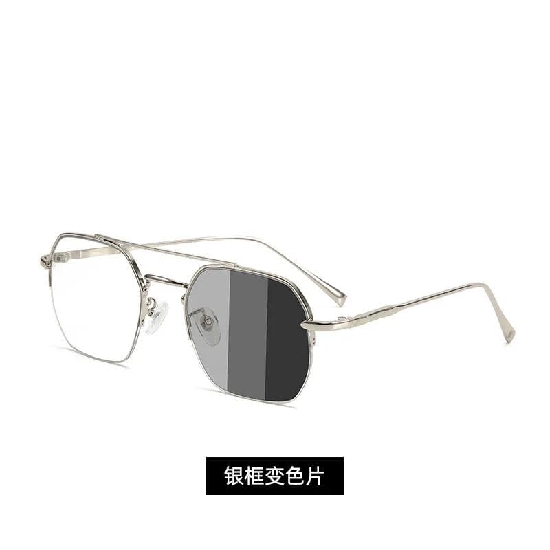 Mens Photochromic Reading Glasses Anti Blue Light Business Double Beam Intelligent Photosensitive Glasses for Work 1.5