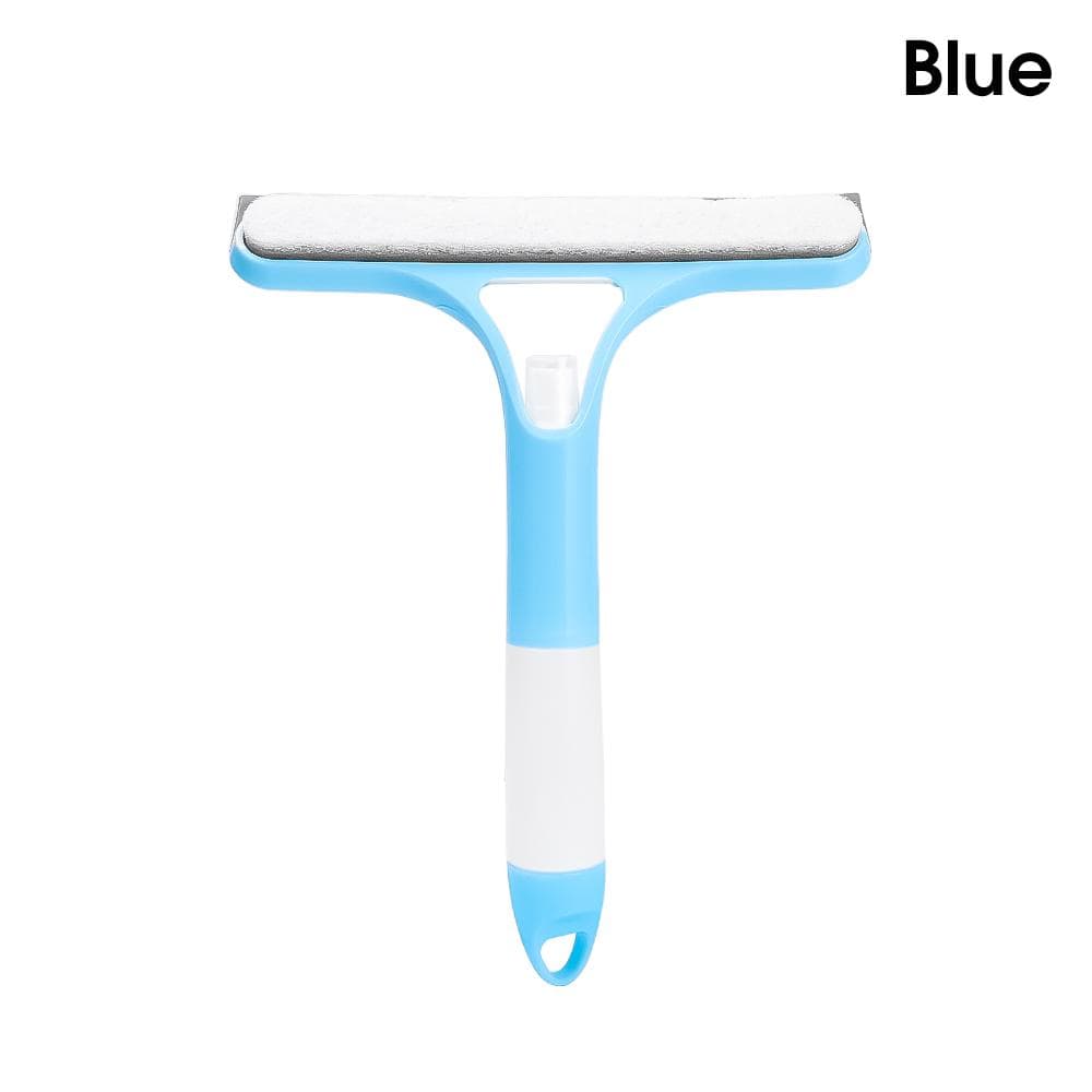 3 In 1 Window Cleaning Brush with Spra Household Cleaning Tools Multi-Purpose Silicon Squeegee for Shower Door Car Windshield blue