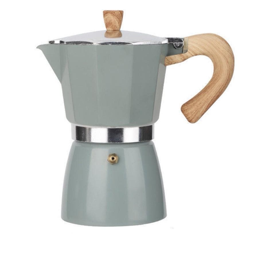 Cross-border Turkish Star Anise Espresso Moka Pot - Aluminum Italian Coffee Brewer 6cup 300ml lake green