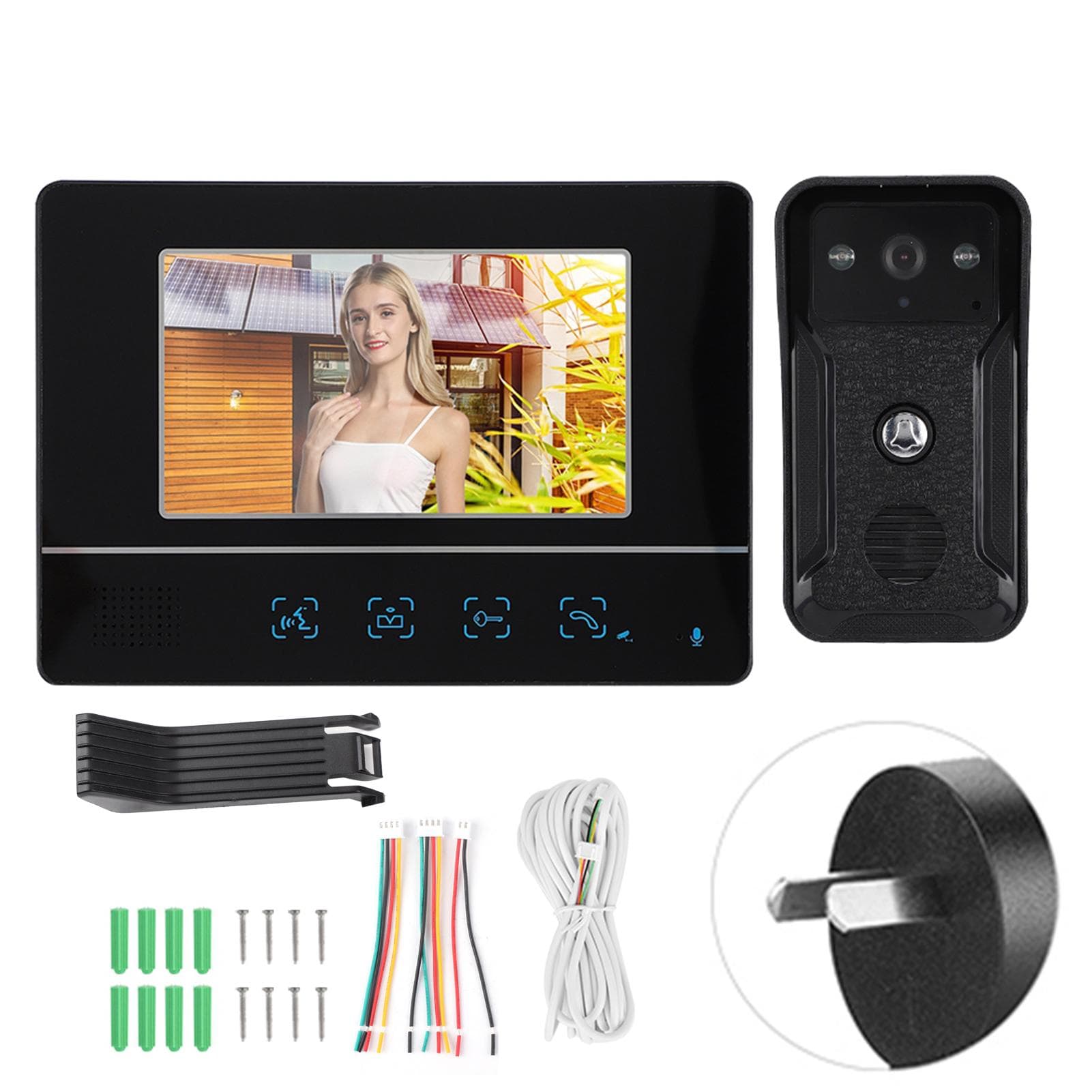 Wired Doorbell 7Inch TFT Monitor Intercom Camera Video Door Phone Access Control System
