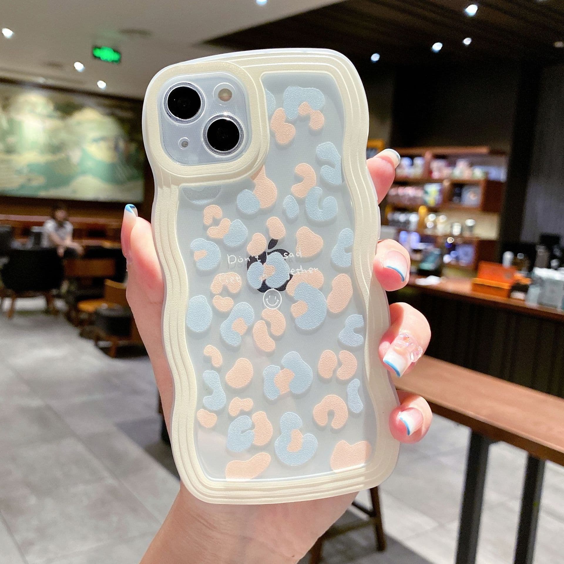 Cartoon Suitable for Iphone13promax Mobile Phone Case Apple 15 Transparent Cute Big Wave Protective Case Apple 15PLUS