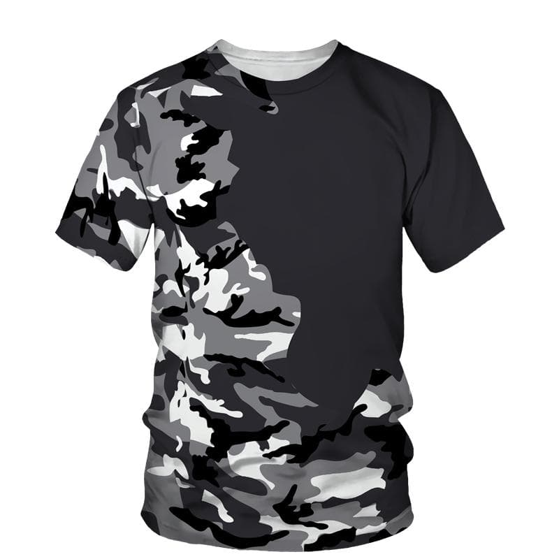 Summer Camouflage Graphic T Shirt for Men Casual Clothing Men's and Women's T-Shirts Jungle Round Neck Tee Short Sleeve Tops M