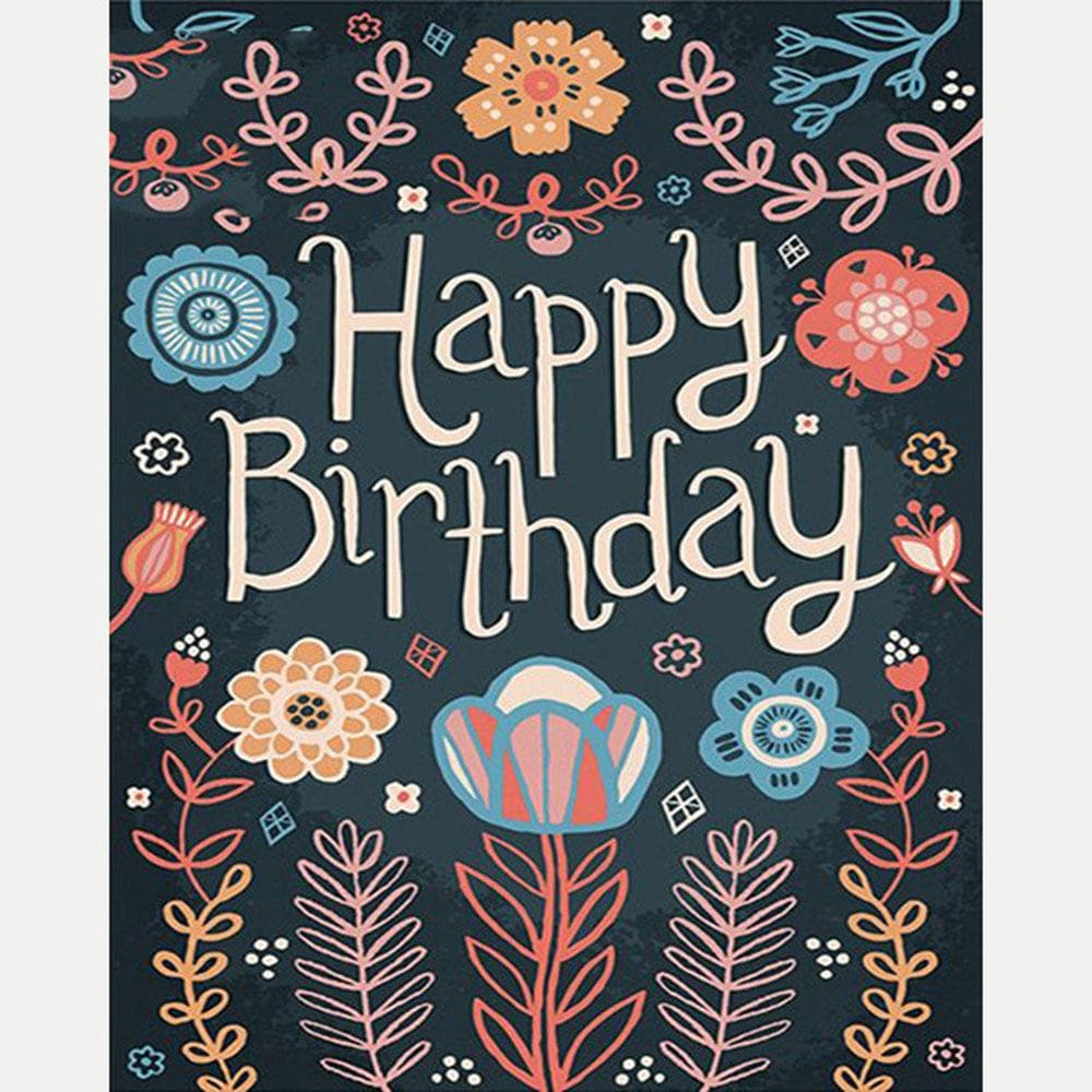 5D DIY Diamond Painting Happy Birthday Card Embroidery Cross Stitch 20X30CM