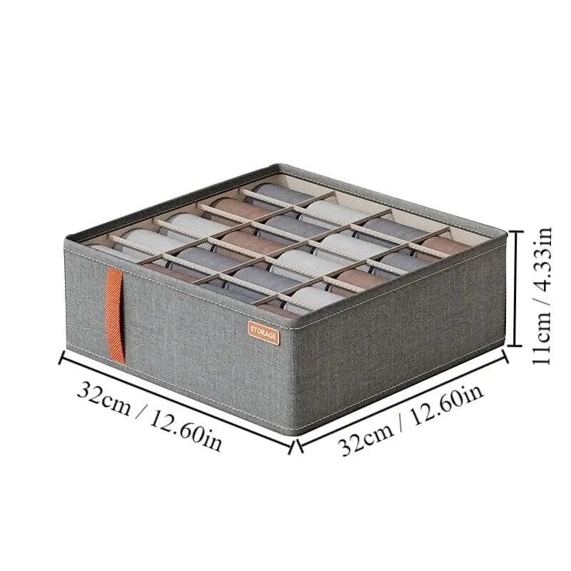 1pc Dark Grey Underwear Storage Box Socks Underwear Storage Drawer Division Multifunctional Household Wardrobe Classification Organizer