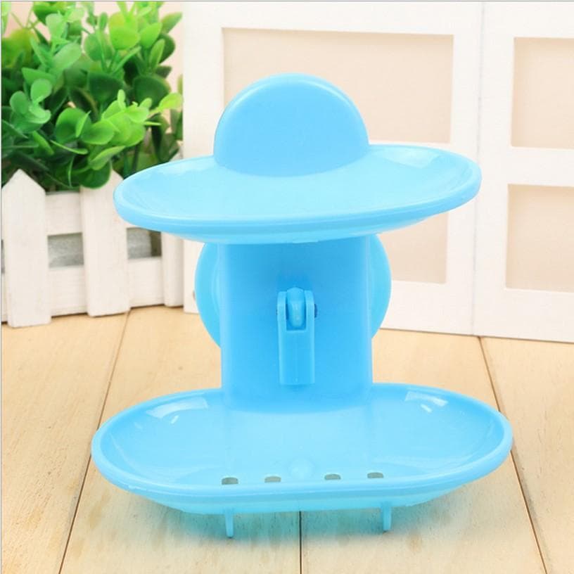 Cross-border hot model, traceless, drainable, double-layer suction cup soap box, soap box, vacuum
