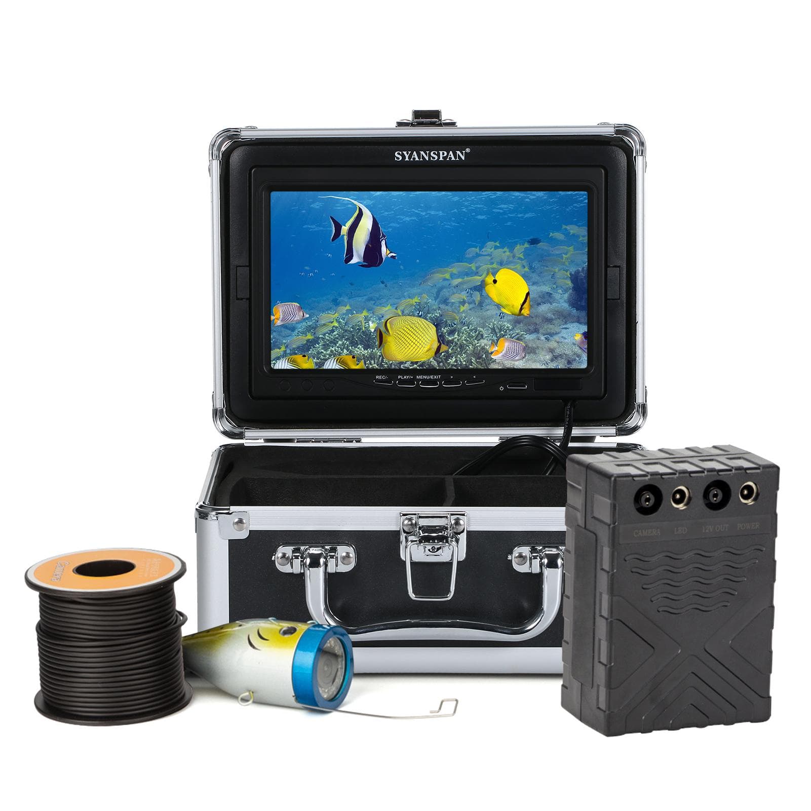 Underwater Fishing Camera Fish Finder with 12LEDs 7Inch/9Inch LCD Display 15M/30M/50M Cable IP68 7 inch screen x 30M cable