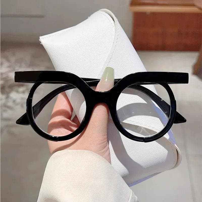 Unisex Owl Frame Anti Blue Light Glasses Fashion Street Shooting Party Decoration Flat Glasses Personalized Style