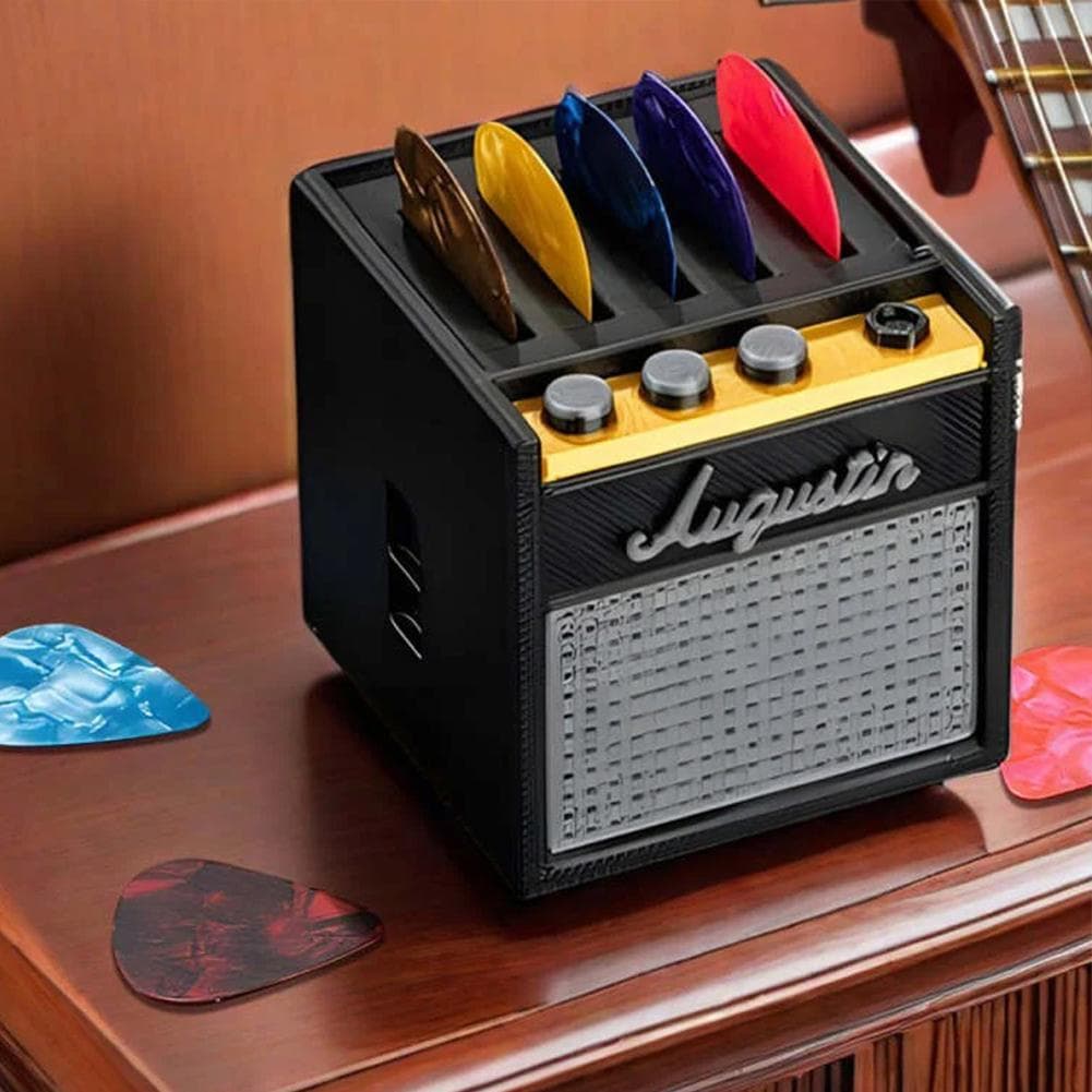 Guitar Picks Holder 3D Printed Plectrum Holder Amp Speaker Guitar Pick Holder Box Organizer for Bass Guitars Ukulele