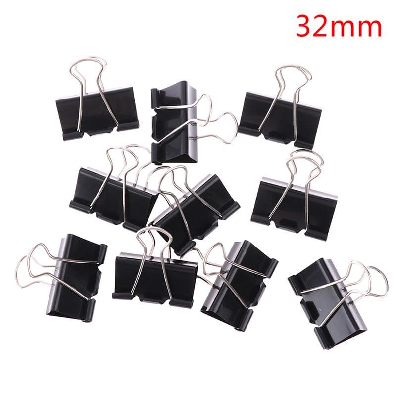 Long Tail Clip Black Dovetail Clip High-Strength Metal Clip Office Iron Clip Financial Bill Clip 32mm