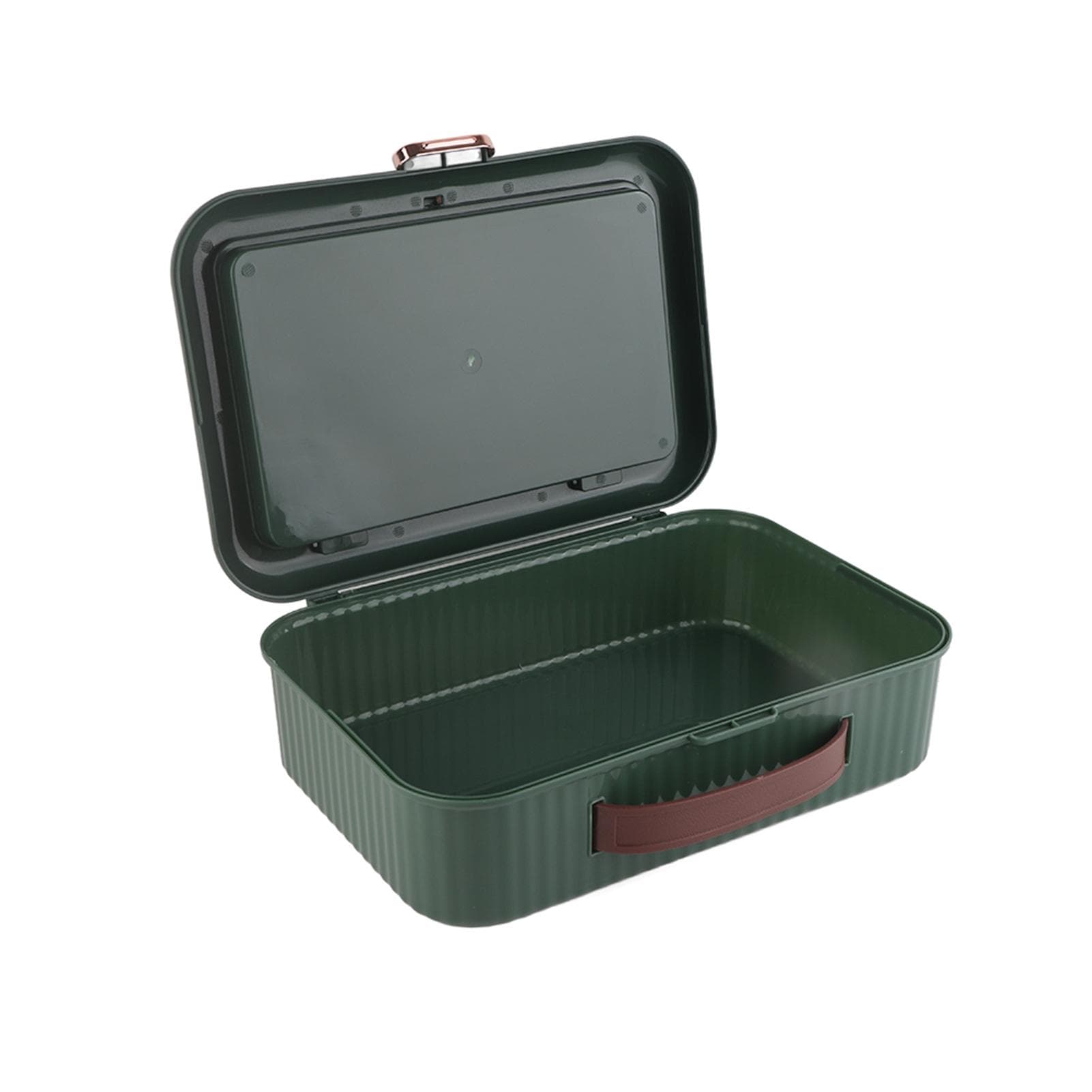Multifunctional Document Storage Box Large Capacity Two Layer Liner Home Certificate Organizer dark green