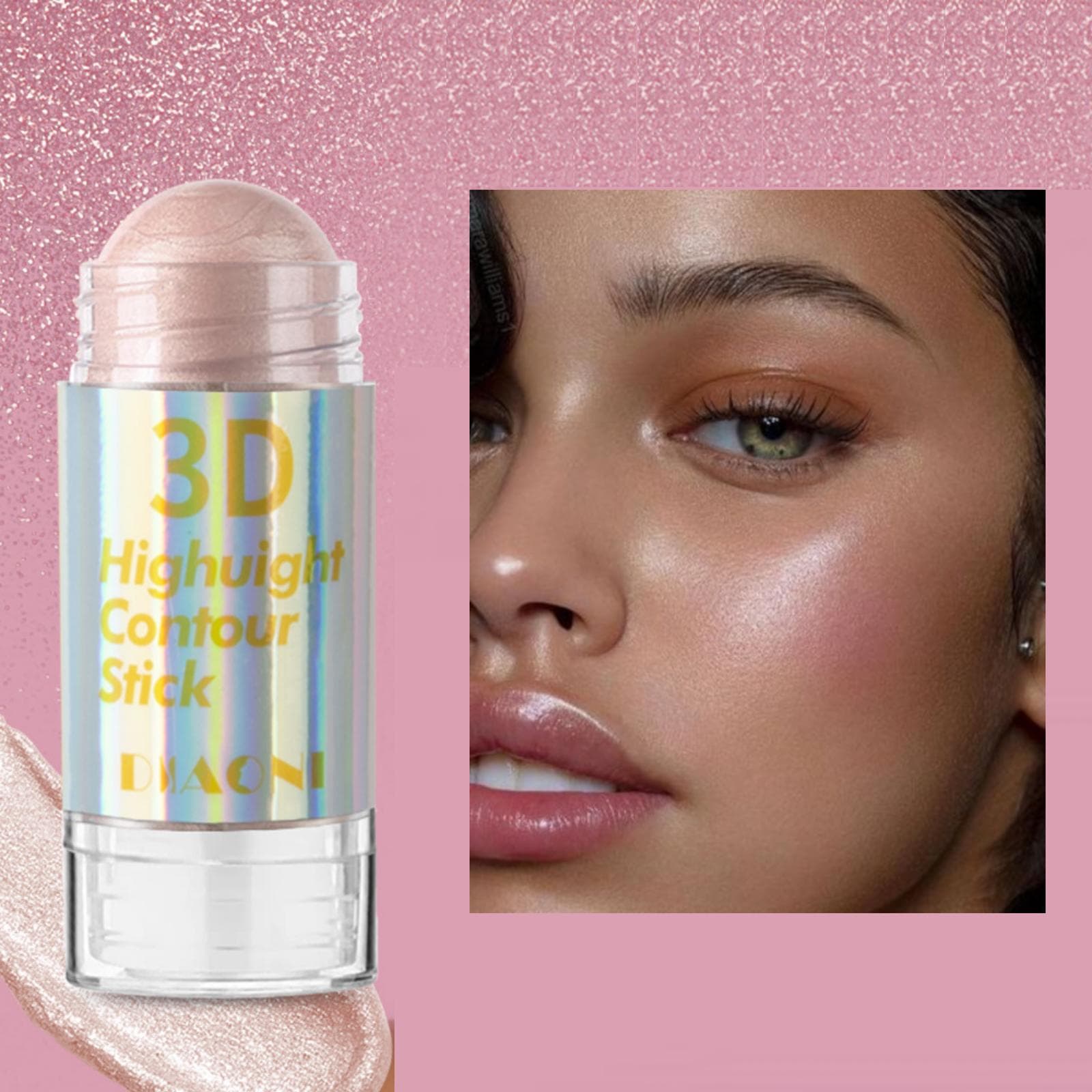 6 Colors 3D Face Brighten Highlighter Bar Cosmetic Face Contour Bronzer Shimmer Highlighter Stick Concealer Cream Makeup Tool