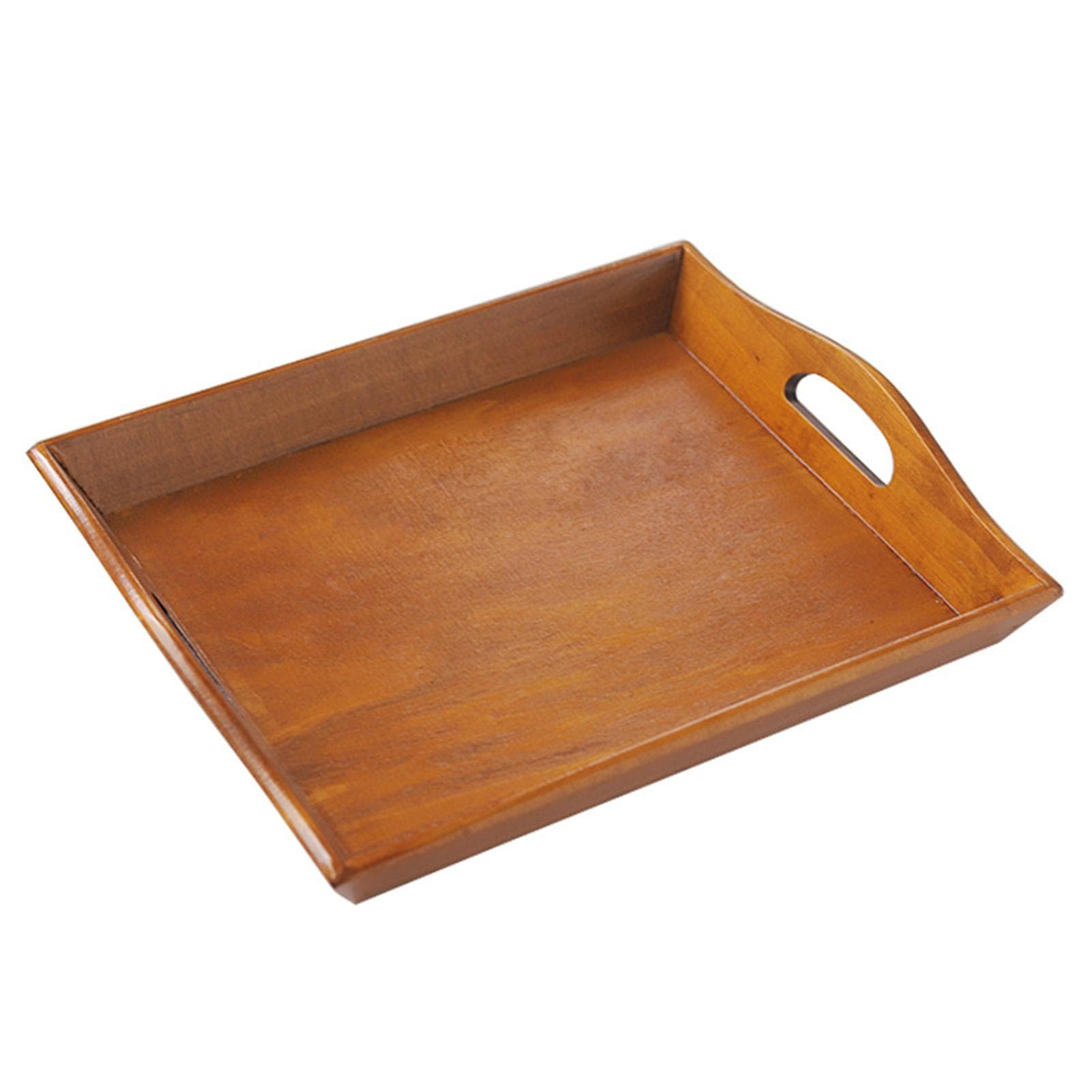 Dinner Tray Multifunctional Large Wooden Serving Tray with Handle for Breakfast Fruit Food Coffee Retro Color