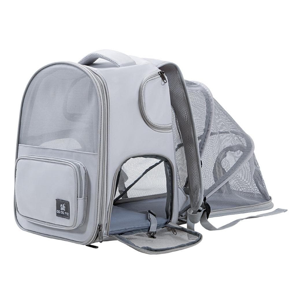 Cat Carrier Outdoor Portable Breathable Pet Bag Shoulder Backpack Handheld Pet Bag Expandable Pet grey