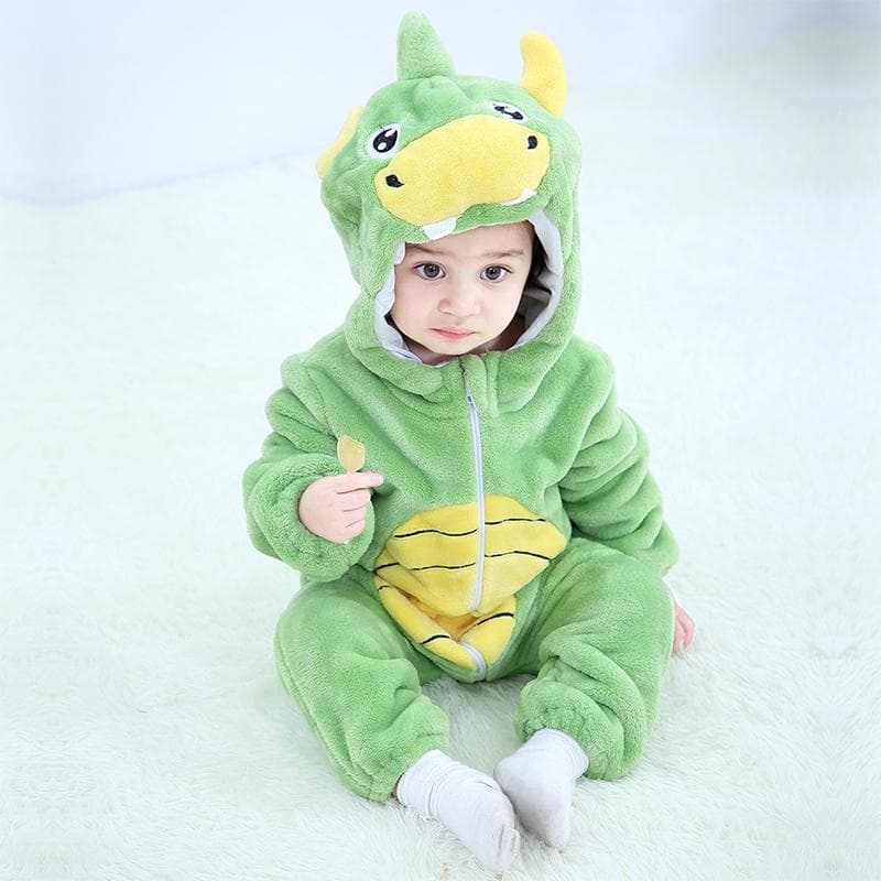 Baby Cartoon Romper Newborn Hooded Infant Clothing Boys Girls Pajamas Animal Onesie Jumpsuit Panda Costumes Flannel Baby Rompers 18-24m