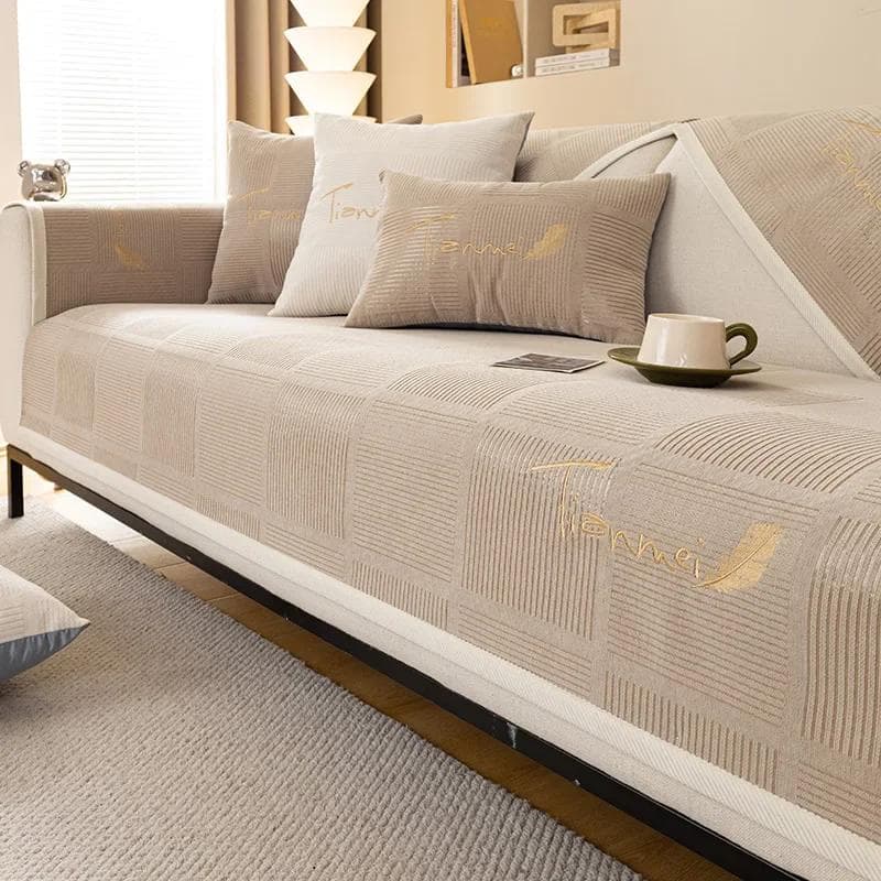 Nordic Chenille Sofa Cover for Living Room Non-Slip Thicken Warm Sofa Cushion Mat Simple Style Sofa Towel Home Couch Cover Decor A 70x70cm 1pc