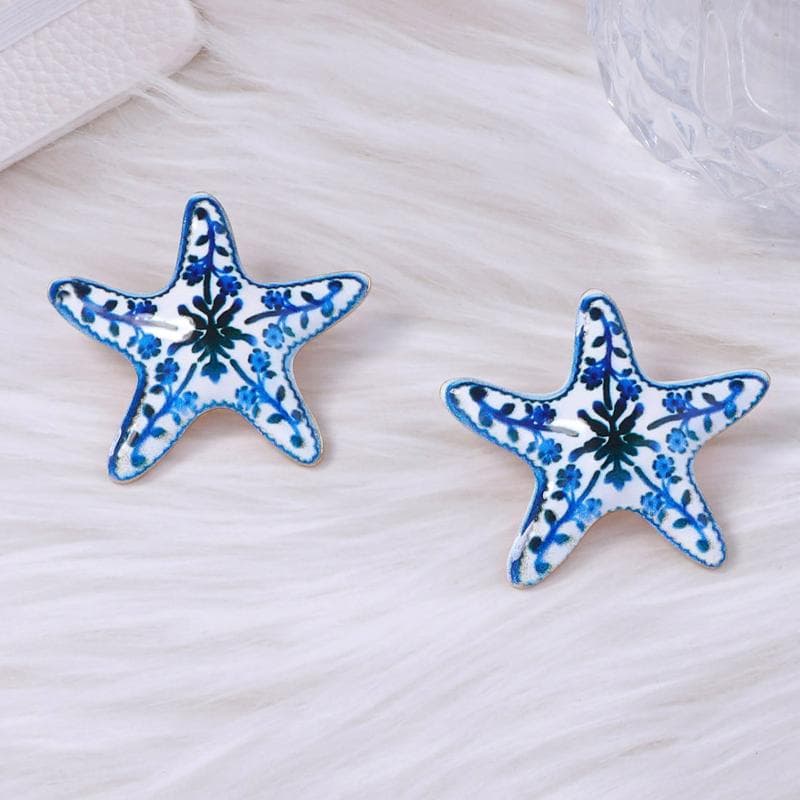 Fashion Exaggeration Summer Marine Starfish Earrings For Woman Holiday Party Bohemian Jewelry Accessories Gifts A1