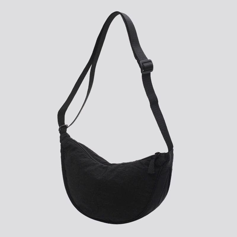 Simple Design Women Messenger Bag Fashion Ladies Nylon Hobos Small Shoulder Bags Vintage Female Girls Wallet Cloth Handbags black