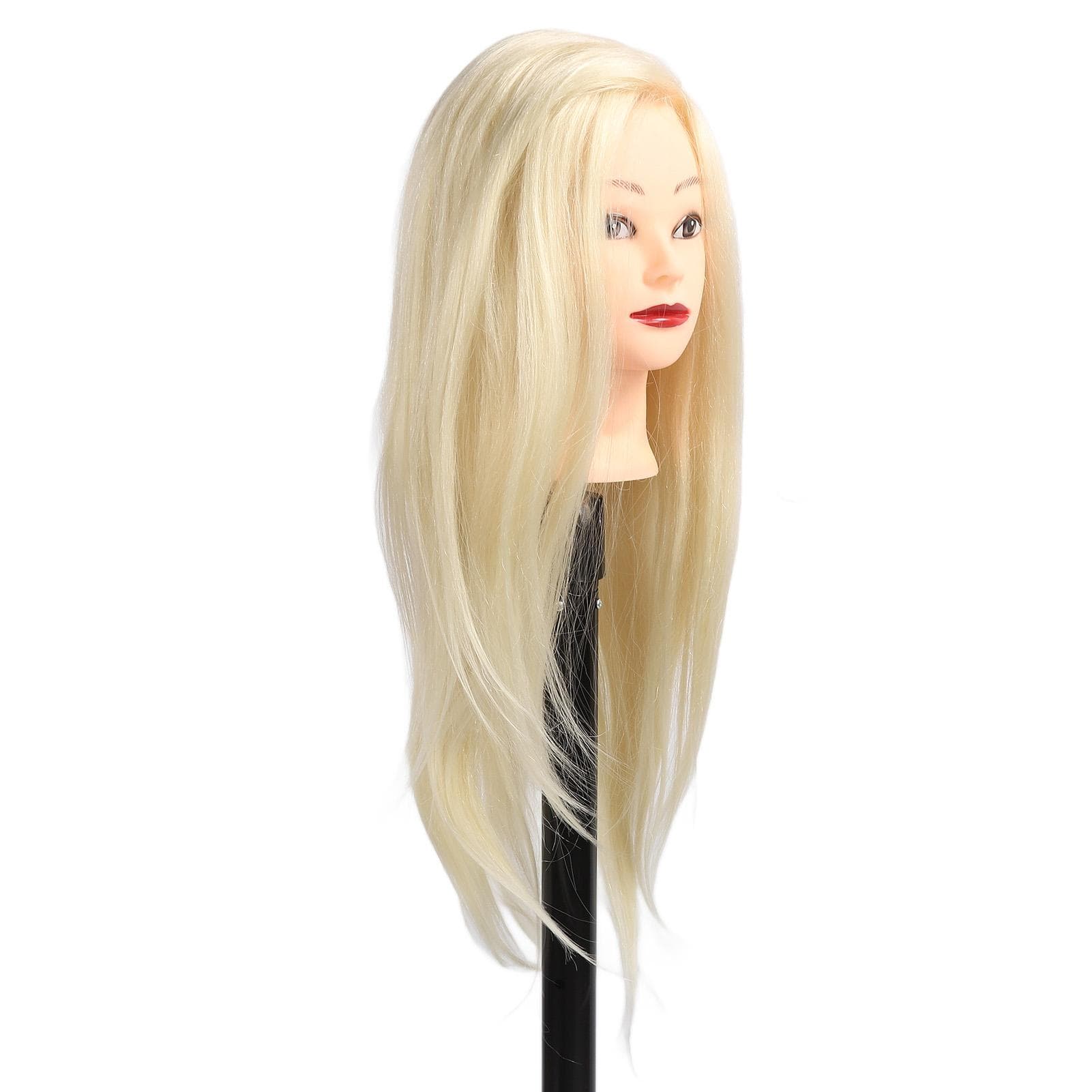Hair Styling Mannequin Head 85percent Real Hair Hairdresser Training Head for Braiding Golden Hair