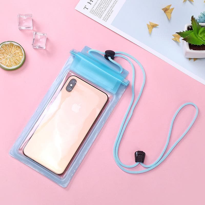 Mobile Phone Waterproof Bag Three Waterproof Mobile Phone Bags Drifting Swimming Hot Spring Waterproof Bag Waterproof Bag light blue