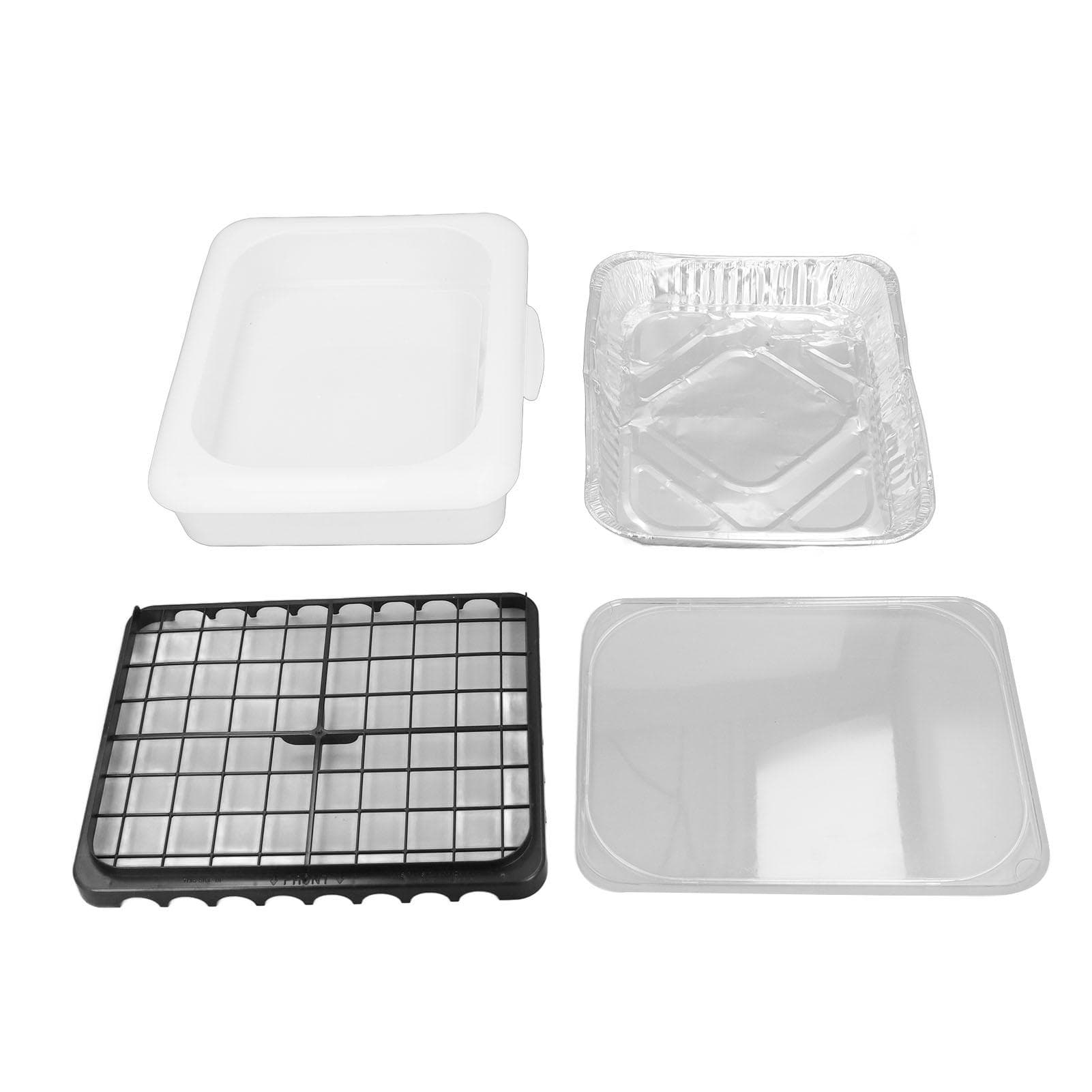 Foil Tray Holder Set Insulation Lightweight Portable Food Foil Dish Pan Carrier with Lid for L