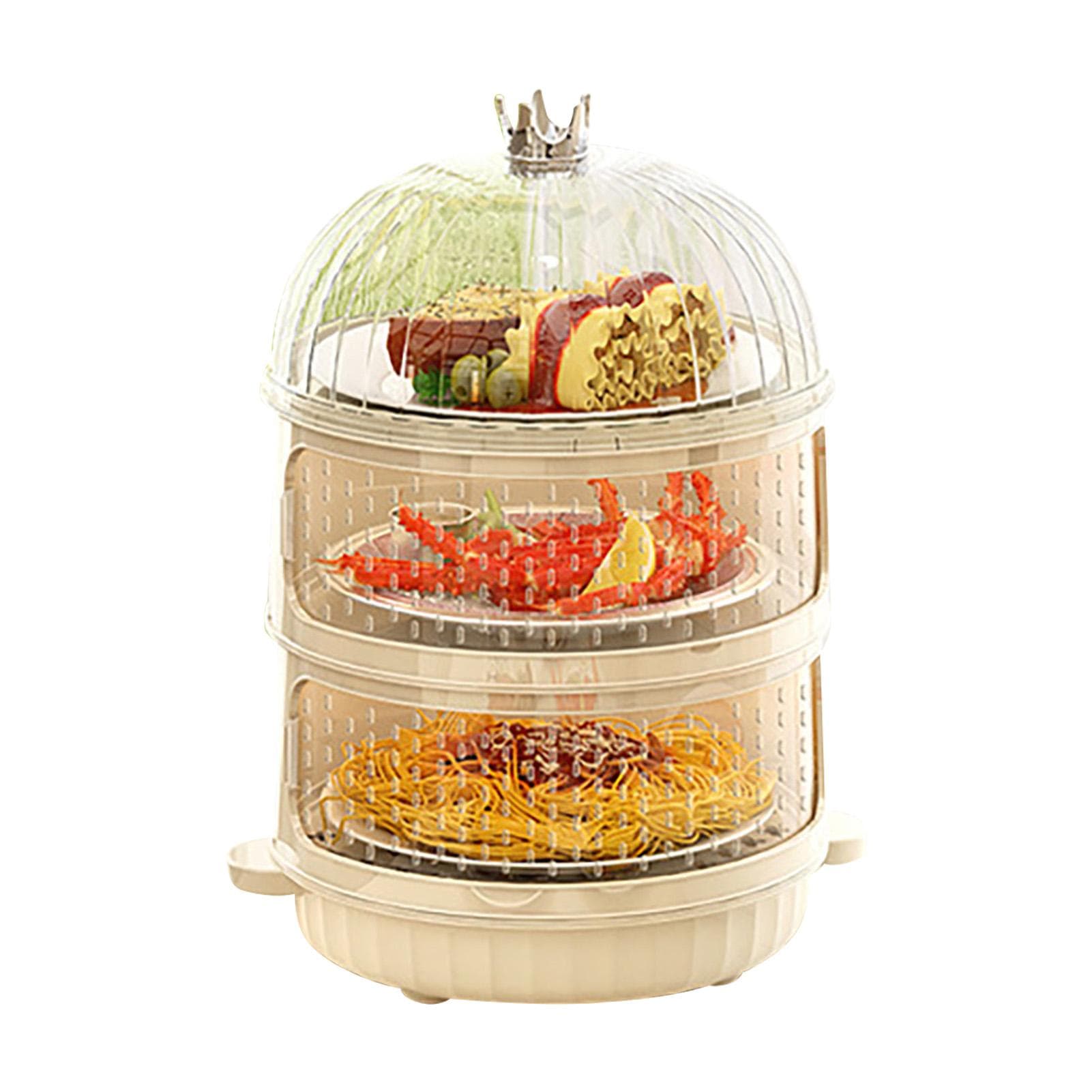 Dust Proof Food Storage Box Multi Functional Sealed Food Storage Container for Summer 4 Layers