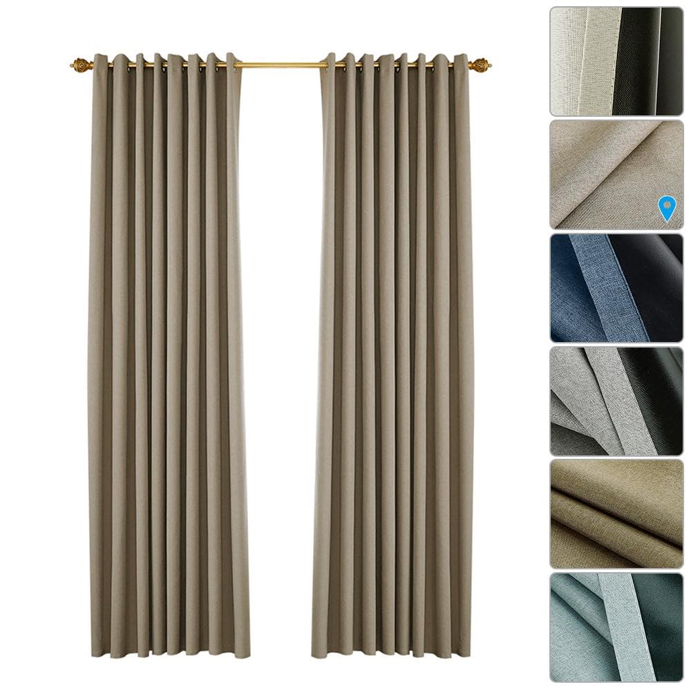 Blackout Curtains for Bedroom Grommet Insulated Room Curtains for Living Room, Set of 2 Panels 39W X 51L in camel