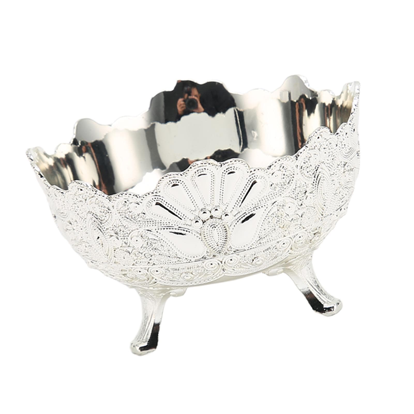 Serving Bowl European Style Retro Elegant Alloy Fruit Bowl for Living Room Table Decoration L(for 6.5-9kg)