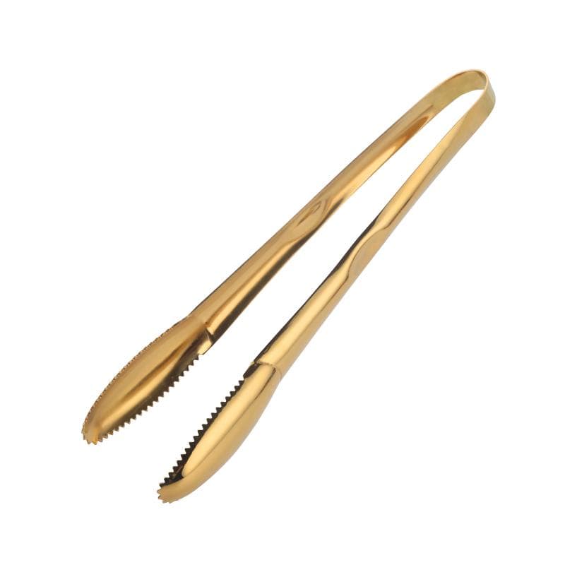 Gold Ice Tongs Stainless Steel BBQ Tong Food Serving Clever Salad Bread Meat Fruit Clamp Kitchen Clip Cooking Utensils gold