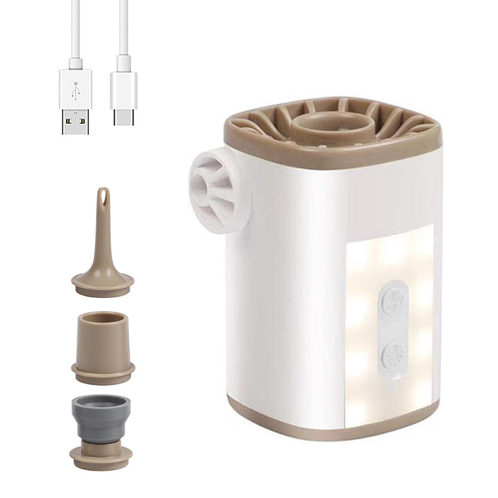 Portable Wireless Electric Air Pump with Light 3600mAh USB Rechargeable Mini Air Pump Quick Fill 0.7PSI
