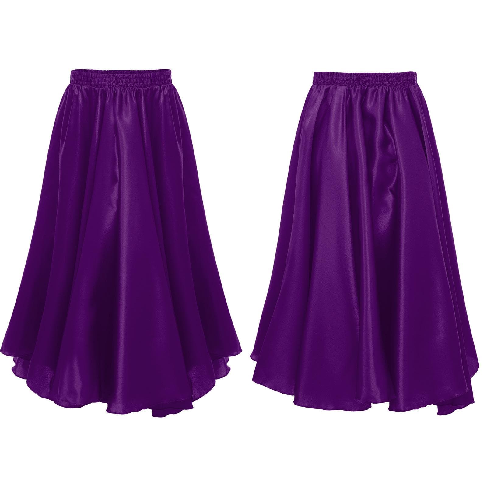 Kids Girl Long Full Circle Ballroom Dance Skirt Flamenco Cha Cha Latin Rumba Samba Maxi Skirt Dancewear 3-4 Years purple