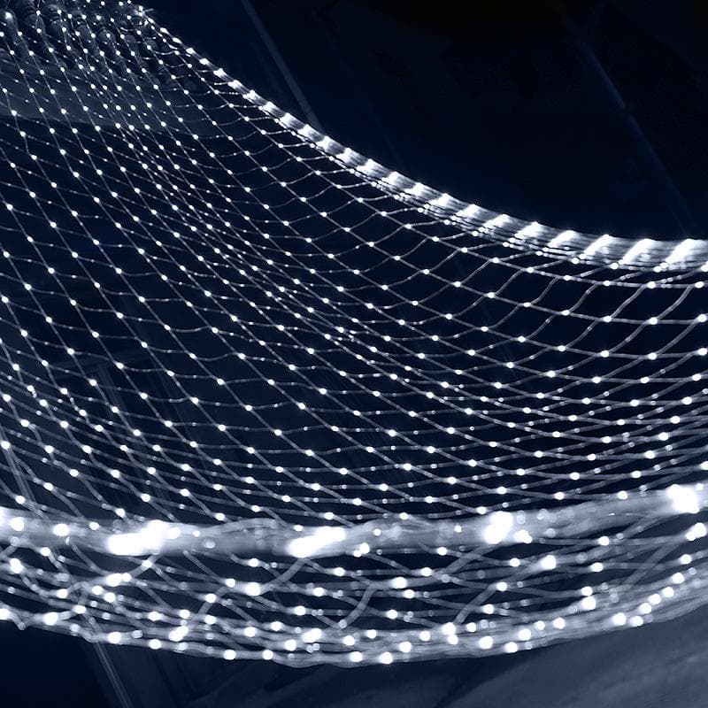 Net Lights, Outdoor Net String Lights 192LED 3*2 Meter 8-Modes with 30V Safe Voltage for Christmas Wedding Garden Decorations EU Plug cool white