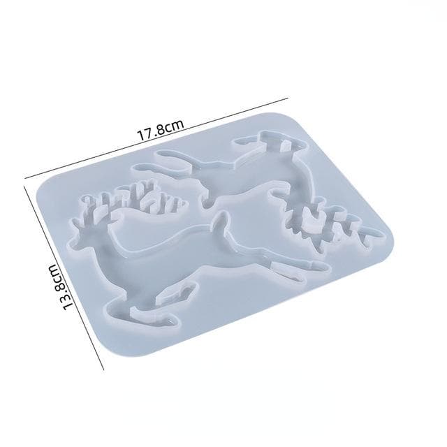 Christmas Shaped Silicone Mold DIY Epoxy Resin Mold Deer Elk Mold Christmas Tree Pendant Decoration Christmas Elk Mould type C