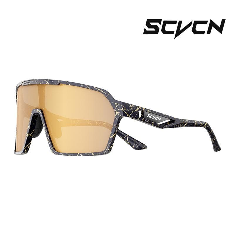 SCVCN Cycling Sunglasses UV400 Protection for Men MTB Road Bike Bicycle Outdoor Sports Hiking Golf Camping No accessories